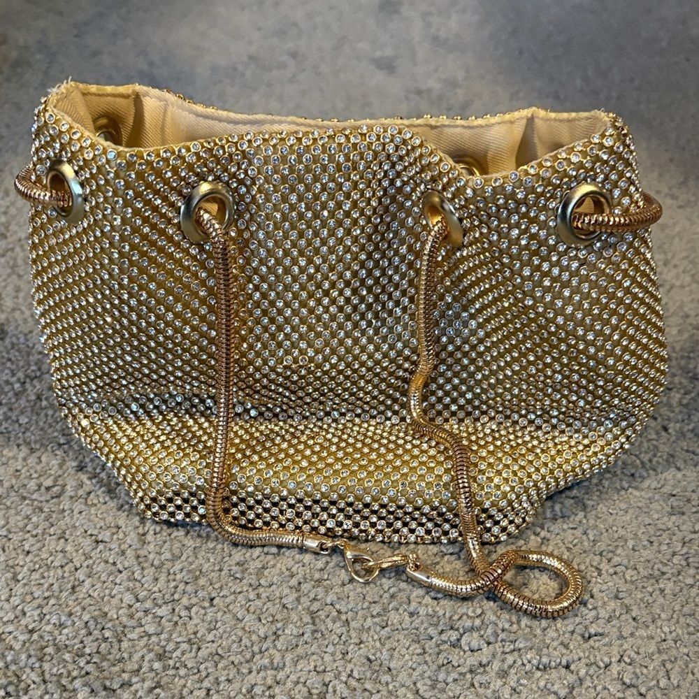 Sparkly Gold Studded Evening Bag
